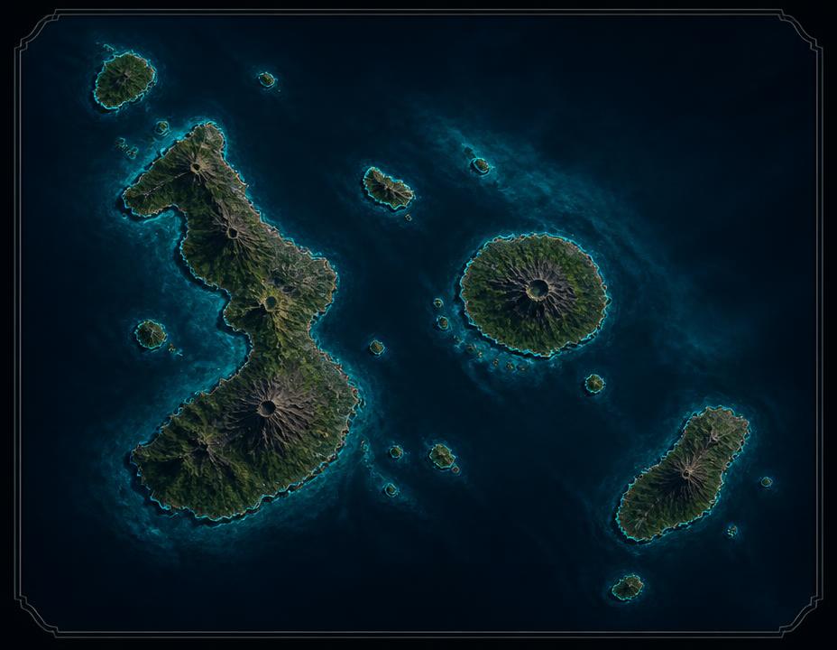 Map of the Galápagos islands